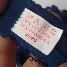 Load image into Gallery viewer, GYCL Ultrathin Underwire Push Up 3/4 Lace Bra, Navy Blue, size Large 38B
