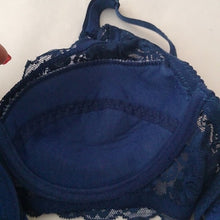Load image into Gallery viewer, GYCL Ultrathin Underwire Push Up 3/4 Lace Bra, Navy Blue, size Large 38B