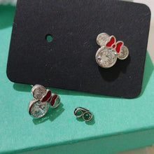 Load image into Gallery viewer, Disney Minnie Mouse Sterling Silver and Red Stud Earrings