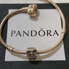 Load image into Gallery viewer, Pandora Sterling Silver 7" Snakechain Starter Bracelet w/ Wise Owl Charm 790278