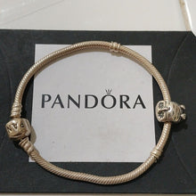 Load image into Gallery viewer, Pandora Sterling Silver 7" Snakechain Starter Bracelet w/ Wise Owl Charm 790278