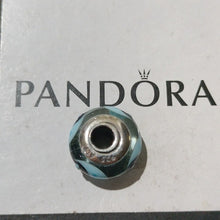 Load image into Gallery viewer, Pandora Retired Sterling Silver Murano Glass Blue Ladybugs Bead - 790654