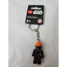 Load image into Gallery viewer, LEGO Star Wars Fennec Shand Minifigure Keyring 854245, Black, Small