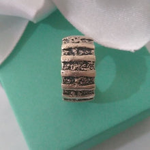 Load image into Gallery viewer, Silver Channel Oxidized Banded Ring, size 7