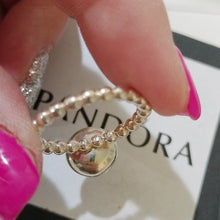 Load image into Gallery viewer, Pandora Sterling Silver Dark Enchantment Black Rutilite Stackable Ring - 190619B