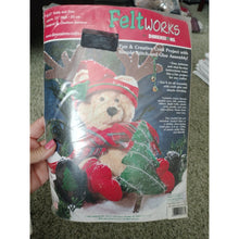 Load image into Gallery viewer, Dimensions Feltworks Kit #8127 Teddy & Tree Stitch & Glue Christmas Bear