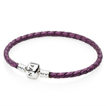 Load image into Gallery viewer, Pandora Retired Shimmering Purple Leather Bracelet with Pandora Clasp - 590705CPE