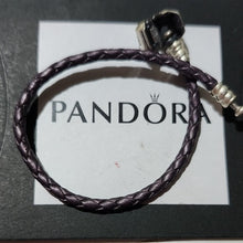 Load image into Gallery viewer, Pandora Retired Shimmering Purple Leather Bracelet with Pandora Clasp - 590705CPE