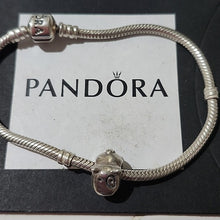 Load image into Gallery viewer, Pandora 7.0" Snake Chain Bracelet & Spot the Bulldog Charm 790258