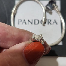 Load image into Gallery viewer, Pandora 7.0" Snake Chain Bracelet & Spot the Bulldog Charm 790258