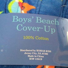 Load image into Gallery viewer, Saint Eve Boys' Blue with Sharks Beach Swim Cover Up, XS (3/4)