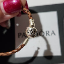 Load image into Gallery viewer, Pandora Single Brown Braided Leather Bracelet 7.5"