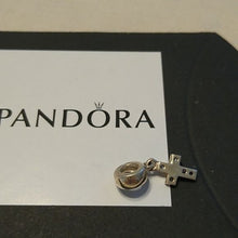 Load image into Gallery viewer, Pandora Retired Sterling Silver Cross Dangle with Blue Zirconia - 790355CZB
