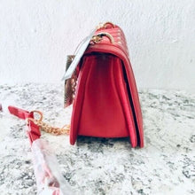 Load image into Gallery viewer, Badgely Mischka Red Quilted Crossbody Purse Bag w/ studs