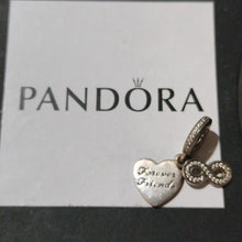 Load image into Gallery viewer, Pandora Ster Silver Forever Friends Dangle Charm w/ Infinity Symbol 791948cz