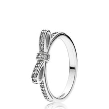 Load image into Gallery viewer, Pandora Sterling Silver Sparkling Bow Ring with Clear Zirconia 190906cz-52