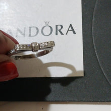 Load image into Gallery viewer, Pandora Sterling Silver Sparkling Bow Ring with Clear Zirconia 190906cz-52