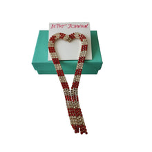 Load image into Gallery viewer, BETSEY JOHNSON Christmas Holiday Crystal Candy Cane Drop Linear Earrings NEW