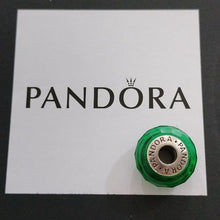 Load image into Gallery viewer, Pandora Sterling Silver Emerald Green Fascinating Faceted Murano Charm 791619