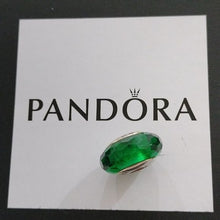 Load image into Gallery viewer, Pandora Sterling Silver Emerald Green Fascinating Faceted Murano Charm 791619