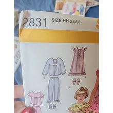 Load image into Gallery viewer, Simplicity 2831 Size HH Girls Nightgown, Pajamas & Slippers Pattern Uncut