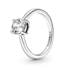 Load image into Gallery viewer, Pandora Sterling Silver Sparkling Solitaire Ring w/ Clear Zirconia - 190052C01