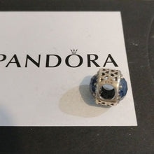 Load image into Gallery viewer, Pandora Sterling Silver Radiant Hearts Charm w/ Moonlight Blue Crystal 791725nmb
