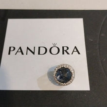 Load image into Gallery viewer, Pandora Sterling Silver Radiant Hearts Charm w/ Moonlight Blue Crystal 791725nmb