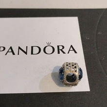 Load image into Gallery viewer, Pandora Sterling Silver Radiant Hearts Charm w/ Moonlight Blue Crystal 791725nmb
