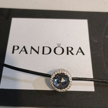Load image into Gallery viewer, Pandora Sterling Silver Radiant Hearts Charm w/ Moonlight Blue Crystal 791725nmb