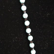 Load image into Gallery viewer, Howlite & Garnets Tasseled Y Necklace, Turquoise Blue