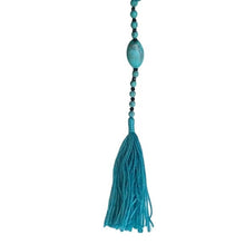 Load image into Gallery viewer, Howlite & Garnets Tasseled Y Necklace, Turquoise Blue