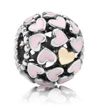 Load image into Gallery viewer, Pandora Sterling Silver + 14K Gold Abundance of Love Heart Bead 791283en40