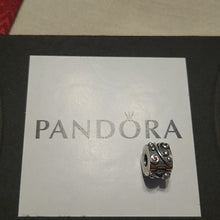 Load image into Gallery viewer, Pandora Sterling Silver Pink CZ Swirl Tendril Clip Charm 790380PCZ