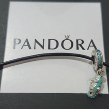 Load image into Gallery viewer, Pandora Retired Sterling Silver Tropical Seahorse Animal Dangle Bead 791311mcz