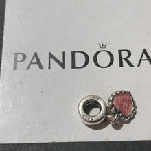 Load image into Gallery viewer, Pandora Sterling Silver Young Love Heart Dangle w/ Pink Enamel Charm -790471en28