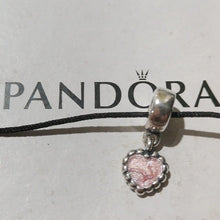 Load image into Gallery viewer, Pandora Sterling Silver Young Love Heart Dangle w/ Pink Enamel Charm -790471en28