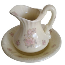 Load image into Gallery viewer, Vintage ATHENA California Small Floral Pitcher and Basin Set, Cream
