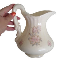 Load image into Gallery viewer, Vintage ATHENA California Small Floral Pitcher and Basin Set, Cream