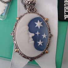 Load image into Gallery viewer, Samuel B Benham Mystic Man In The Moon SS 925 + 18kt Gold Carved Cameo Necklace