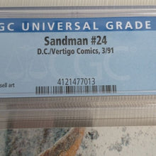 Load image into Gallery viewer, D.C. Vertigo Comics SANDMAN #24 9.6 CGC graded 3/91 WP