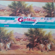 Load image into Gallery viewer, Vintage CLEO Men&#39;s Cowboy Horses Western Gift Wrap 2 packages 4 sheets
