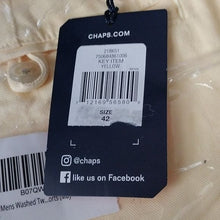 Load image into Gallery viewer, Chaps Men’s Flat Front Stretch Shorts 100% Cotton Washed Twill Chino, Yellow, 42