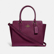 Load image into Gallery viewer, Coach F30555 Leah Satchel Purse Bag IM/Dark Berry
