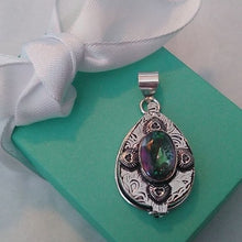 Load image into Gallery viewer, Mystic Topaz + Sterling Silver 925 Prayer Pill Poison Secret Box Pendant
