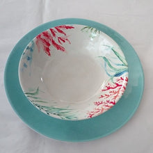 Load image into Gallery viewer, Melamine Sea Life Turtle Salad Plate, Aqua Blue Dinner Plate and matching …