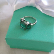 Load image into Gallery viewer, Sterling Silver 925 Emerald Cut CZ, size 5