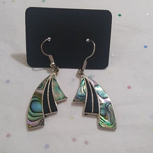 Load image into Gallery viewer, Alpaca Silver + Abalone Dangle Earrings, Mexico