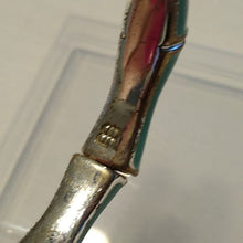 Load image into Gallery viewer, Vintage Enamel Silvertone Bamboo Bangle Bracelet Hinge Opening