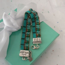 Load image into Gallery viewer, Chili Rose Beadz by Adonnah Langer "Happiness in Turquoise" Beaded Bracelet 7-8"